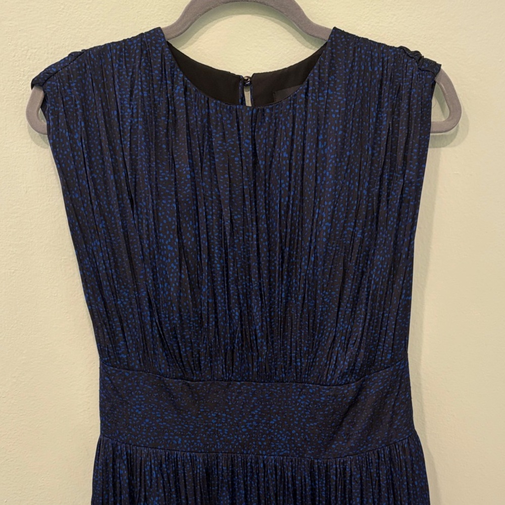 Banana Republic Navy and Black Textured Midi Dress